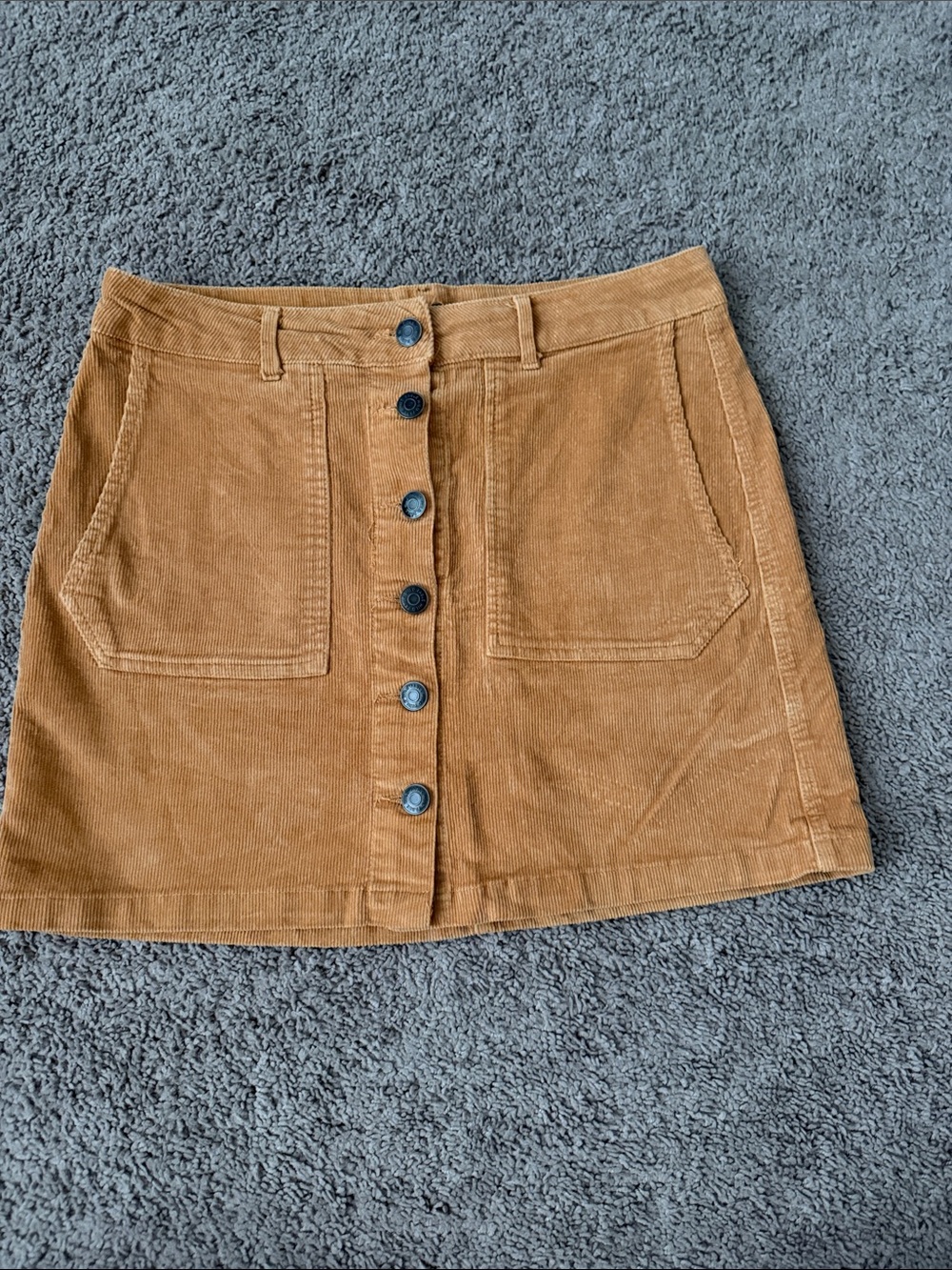 Wild Fable Button-Front Corduroy Mini Skirt in Camel/Tan- so cute- size 12